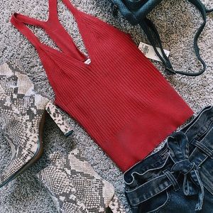 A&F Rust Knit Crop